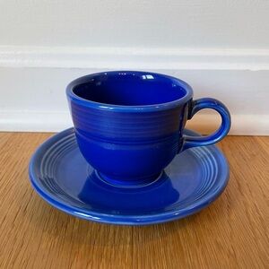 Fiestaware Sapphire 2pc Set Mug and Saucer Cup Plate Homer Laughlin China Fiesta